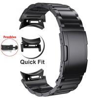 „No Gap“ titano dirželis skirtas „Samsung Galaxy Watch 7“ 44 mm apyrankė, klasikinė 47 mm 43 mm laikrodis 6 40 mm 5Pro 45 mm 4 klasikinė 42 mm 46 mm greitai pritvirtinama apyrankė Watch 4 classic 42mm juoda