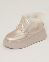 Ugg batai ant platformos Guero 7022026 36 miltelinio aukso odinis kailis 39 beige