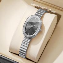 Fashion Oval Dial Women Watches Ultra-thin Strap Analog Quartz Wristwatch Girls Clock Reloj Mujer beige