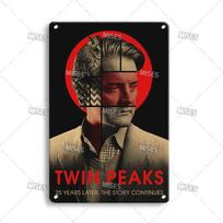 MISES Twin Peaks Klasikinis TV Metalinis Ženklas Rūdyto Metalo Plakatas Vyro Urvas Garažas Klubas Pramoninis Dekoras Dekoratyvinė Plokštelė Metalinė Plokštelė 20x30cm（7.8x11.8inch） black