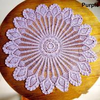 Rankų darbo nėrimo ažūrinis staltiesė Retro elegantiška vakarėlio apvali staltiesė 90cm/35.43inch Daugia dydžių namų puošybos staltiesė Diameter 65-70cm violetinė
