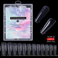 120 vnt/dėžutė Nail Art Scale Greita fototerapija Crystal Extended Nail Gel Form Pilnas padengimas Akrilo Grožio DIY įrankiai gray