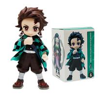 Anime Demon Slayer Tanjiro Kamado Nezuko anime cartoon figure blind box creative personalized statue model ornament surprise gif black