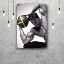 NewBrightBase Greg Plitt Dekoracija Vintažiniai Metaliniai Ženklai Skardiniai Ženklai Kapitono Plakatas Dekoracija Barui Pub'ui Klubui Vyriškam Urveliui Sienų Dekoracija 20x30cm（7.8x11.8inch） gray
