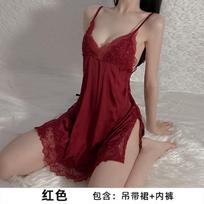 Sexy lingerie small breasts sexy temptation bed convenient suspender no-take-off suit teasing robe one size fits all bordinė