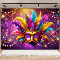 Colorful Mask Carnival Photography Backdrop Venetian Mardi Gras Masquerade Background Decoration Party Decor Banner Studio Props 120x90cm multi