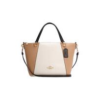 COACH Kacey 21 Classic Logo Polished Leather Dumpling Bag Shoulder Crossbody Handbag Small Women's Milk Tea and White balta
