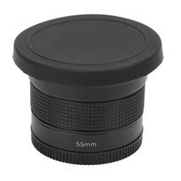 Fisheye Lens 0.35x Super Wide Angle Panoramic Macro 2 in 1 Detachable Lens AF IR Compatible black