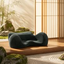 Ergonomiška meditacijos pagalvėlė su neslystančiu dugnu, nuimamu aksominiu užvalkalu, kvėpuojančiomis atminties putomis tamsiai žalia spalva