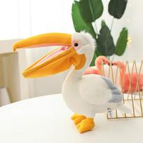 New Arrival Pelican Plush Toy Fun Bird Animal Pelican Stuffed Toy Realistic Pelican Doll Children's Birthday Gift Home Decor 30cm orange