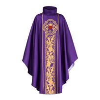 Bažnyčios kostiumas Kunigo apsiaustas Kryžiaus rašto chalatas Suknelė Religijos ministras Dvasininkija Vyriškas chalatas Apsiaustas Suknelė Suaugusiems L violetinė