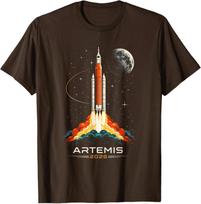 Artemis II Space Rocket Launch Mission to The Moon Artemis 2 T-Shirt XS black