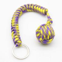 Paracord Beždžionės Kumščio Išgyvenimo Raktų Grandinėlės Pakabukas yellow