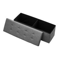 VEVOR Foldable Storage Ottoman Bench, End of Bed Bench with Side Bags, Folding Upholstered Storage Chest Supports 660 lbs 54 x 34.5 x 34.5 cm
