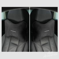 Suede automobilio sėdynės kaklo pagalvėlė galvos atrama galvos atrama atsipalaidavimas apsauga Porsche Cayenne Cayman Panamera Macan Taycan Boxster lipdukai black