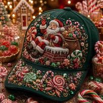 New POD digital print retro Christmas snowman puppy baseball cap, European and American holiday cap adjustable (56-60cm) brown