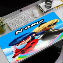 Custom Name Miraculous Tales of Ladybug Cat Noir Theme Mouse Pad, Non Slip Rubber Base, Multifunctional Office & Home Decor, Perfect for Workspace Per 30cmx80cm blue