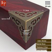 Antique Copper Tri-Sided Corner Protector for Furniture and Wooden Boxes