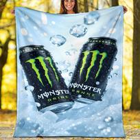 Monster Energy LOGO printed throw blanket—soft,warm;versatile blanket for all seasons—perfect as &air-conditioning throw,nap blanket 80cmx120cm black