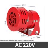 120dB Motor Siren MS-190, 220V Industrial Alarm Siren with Metal Housing,High Power Sound Warning Alarm for Factory and Workshop AC220v red