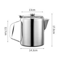 Stainless Steel Tea Pot Induction Compatible Teapot Silver for Kitchen, Baristas