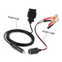 OBD  Vehicle ECU Emergency Power Supply Cable Car Memory Saver (3Meter) Cable Adapter with Alligator Clip On Cigarette black