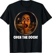 Funny Open The Door Tung Tung Sahur Motion Brainrot Meme T-Shirt 150 black