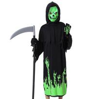 Halloween Kids Costume Set Glow-in-the-Dark Skeleton Reaper Outfit Party Cosplay Ages 18-24 Small