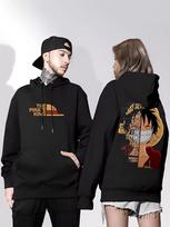 Hoodie Anime Pirate King Monkey D Luffy One Piece Manga 4XL white
