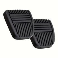 2Pcs Rubber Brake & Clutch Pedal Pad Cover , Auto Foot Pedal Replacement Covers for Multiple Vehicle Models black