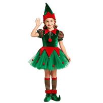 Kalėdų Elfo Kostiumas Ilgomis Rankovėmis Elfo Sijonukas Suknelė Kostiumas Vaikų Elfo Apranga Scenai 140CM-Short Sleeved black