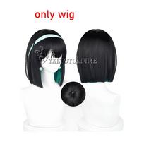 Sua Cosplay Kostiumas Perukas Anime Ateivis Scenos Cosplay Kostiumas Mikrofonas Balta Suknelė Auskarai Trumpi Juodi Plaukai Sua Cosplay Drabužiai XL black