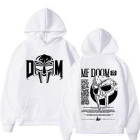 MF Doom Madvillain Metal Face Hoodie 90s Rap Singer Sportswear  Women's Clothing Gothic Casual Hoodie XXXL balta