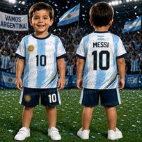 2026 Specialus Messi 10 Futbolo Džersis Marškinėliai Šortai Rinkinys Moterys Vyrai Harajuku Argentinos Gerbėjai Marškinėliai ir Šortai Vasaros Vaikams 2 dalių Rinkinys 100