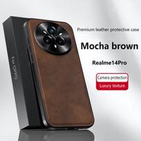 For Realme 14 Pro Case Magnetic Elegant Leather Wear-Resistant Lens Fully Covered Non-Slip Grip Edge Cover Shell Realme 14 Pro black