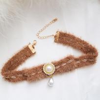 Heart Bell Choker for Women Neck Clavicle Beads Ct Necklace Lady Jewelry Accessories Girl Gift Lace Gothic white