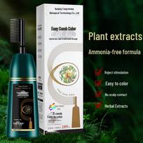 Plant-Based Hair Dye: Natural, Gentle, Non-Damaging Bubble Cream to Cover Gray Hair Without Irritation. Coffee 500ml white