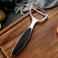 Multi-Function Kitchen-Specific Peeler for Slicing Fruit and Vegetables with Steel Handle Stainless Steel Kitchen Peeler brown