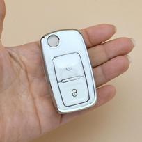 Fit For Vw Volkswagen Polo Golf Passat Beetle Caddy T5 Up Eos Tiguan Skoda Octavia A5 Tpu Auto Key Fob Cover Case Automotive Housing Remote Key Ring white