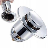 Universal click-clack washbasin stopper without overflow with drain filter