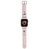 Karl Lagerfeld Strap KLAWLSLKCNP Apple Watch 42/44/45/49mm pink strap 3D Rubber Karl&Choupette Heads black