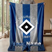 Hamburger SV individualus vardas tekstas flanelinis pledas futbolo logotipas personalizuotas vilnos metamas pledas specialus dovana sofai miegamajam namams 150cmx180cm