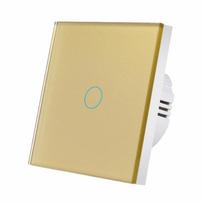 1/2/3 Gang Wall Light Switch Glass Panel Touch Panel Switch Smart Switch  Lighting Control Gold Single Switch