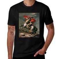 Unisexs 100 Cotton Tshirt Napoleon Crossing The Alps Classic Oil Painting Print Casual Crewneck Tee Vintage Art Themed Top For M brown