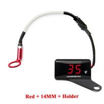 Koso Mini kvadratinis skaitmeninis motociklo cilindro galvutės temperatūros jutiklis Universalus matuoklis NMAX125 XMAX250 300 Su laikikliu Red-14MM-Right