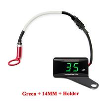 Koso Mini kvadratinis skaitmeninis motociklo cilindro galvutės temperatūros jutiklis Universalus matuoklis NMAX125 XMAX250 300 Su laikikliu Green-14MM-Right