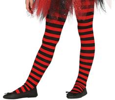 Ladybug Tights Red Black Stripes 5-9 Years black