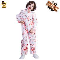 Little boy blood-stained onesie, Halloween masquerade horror costume, blood-stained onesie cosplay l/10-12 years old 140-152cm white
