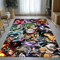 Demon Slayer Kimetsu no Yaiba Tanjiro Nezuko Anime Non-Slip Area Rug for Living Room,Bedroom Carpet Mat for Sofa,Home Decor Gift 100cmx150cm