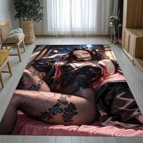 Demon Slayer Kimetsu no Yaiba Tanjiro Nezuko Anime Non-Slip Area Rug for Living Room,Bedroom Carpet Mat for Sofa,Home Decor Gift 40cmx60cm